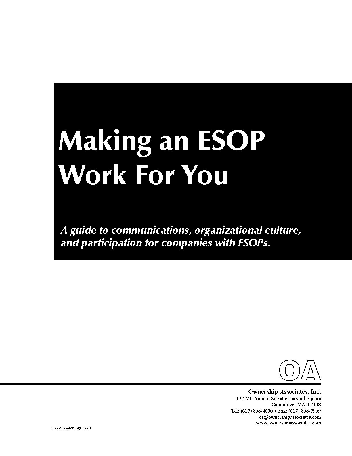 Making an ESOP Work for You: Cover